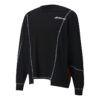 x ATTEMPT Crossover Casual Round Neck Contrasting Colors Long Sleeves Black