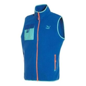 XTG Trail Fleece Full Zip Pocket Vest “Blue Orange”