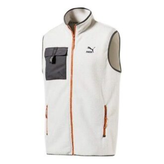 XTG Trail Fleece Full Zip Pocket Vest “White Black Orange”